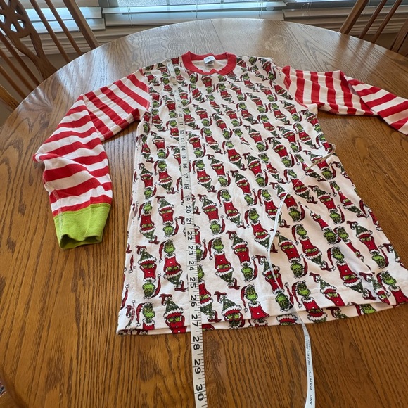 Hanna Andersson Grinch Stripe Organic Cotton Pajama Top Long John Adults M - Picture 4 of 7